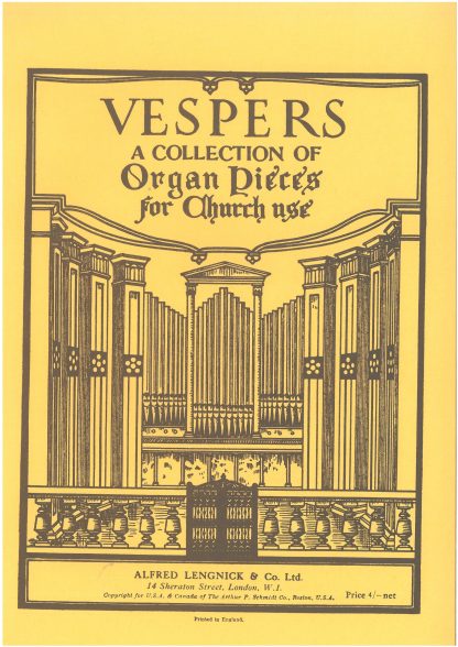 Vespers: A collection of organ pieces for church use