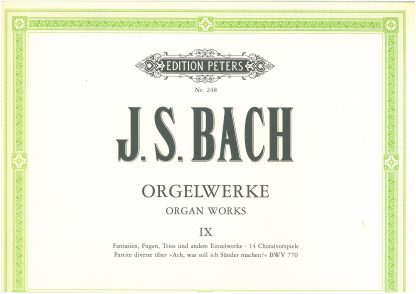 J S Bach Complete Organ Works in 9 volumes: Vol 9