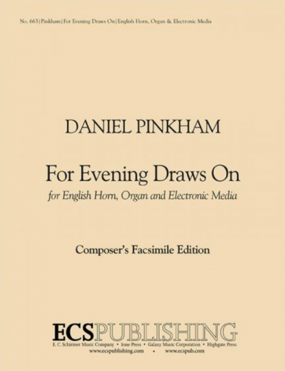 For Evening Draws On (Score & part)