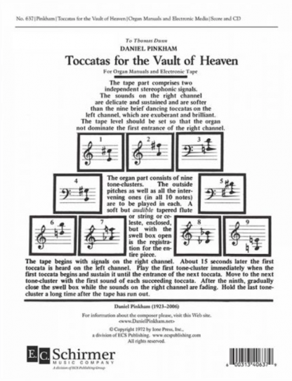 Toccatas for the Vault of Heaven (Score & Electronic Media)