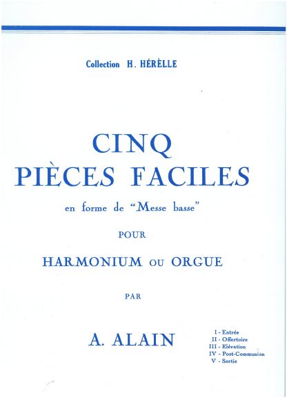 Five Pieces faciles en forme de Messe basse