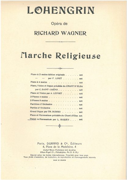 Marche Religieuse from Lohengrin