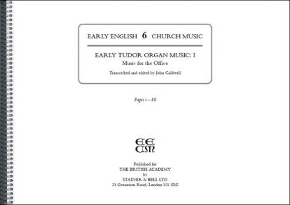 Early Tudor Organ Music I: Music for the Office