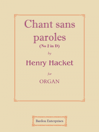 Chant sans Paroles No 2 in D