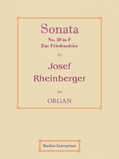 Sonata No 20 in F (Zur Friedensfeier) (Op. 196)