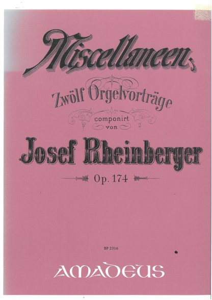 Miscellaneen, Zwolf Orgelvortrage Op. 174